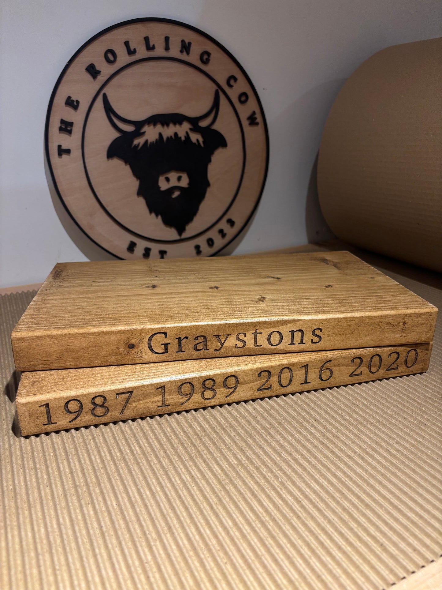 Personalised Rustic Wooden Shelf Shelves The Rolling Cow