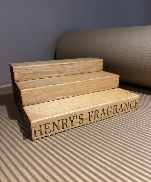 Engraved Perfume Aftershave Shelf Stand The Rolling Cow