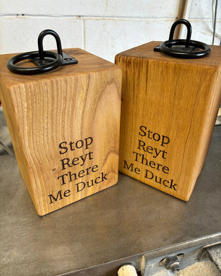 Engraved Oak Doorstop The Rolling Cow