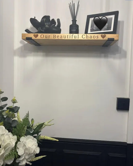 Personalised Rustic Wooden Shelf Shelves The Rolling Cow