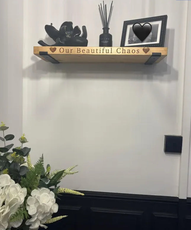 Personalised Rustic Wooden Shelf Shelves The Rolling Cow