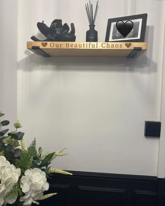 Personalised Rustic Wooden Shelf Shelves The Rolling Cow