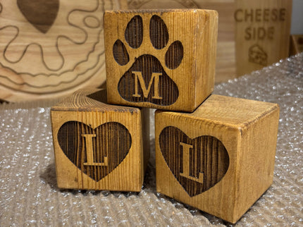 Engraved Wooden Stacking Block The Rolling Cow