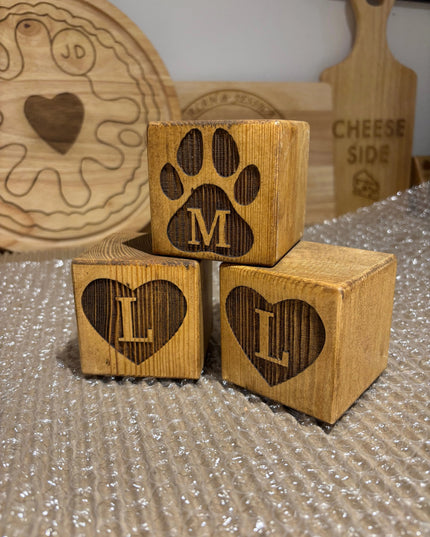 Engraved Wooden Stacking Block The Rolling Cow