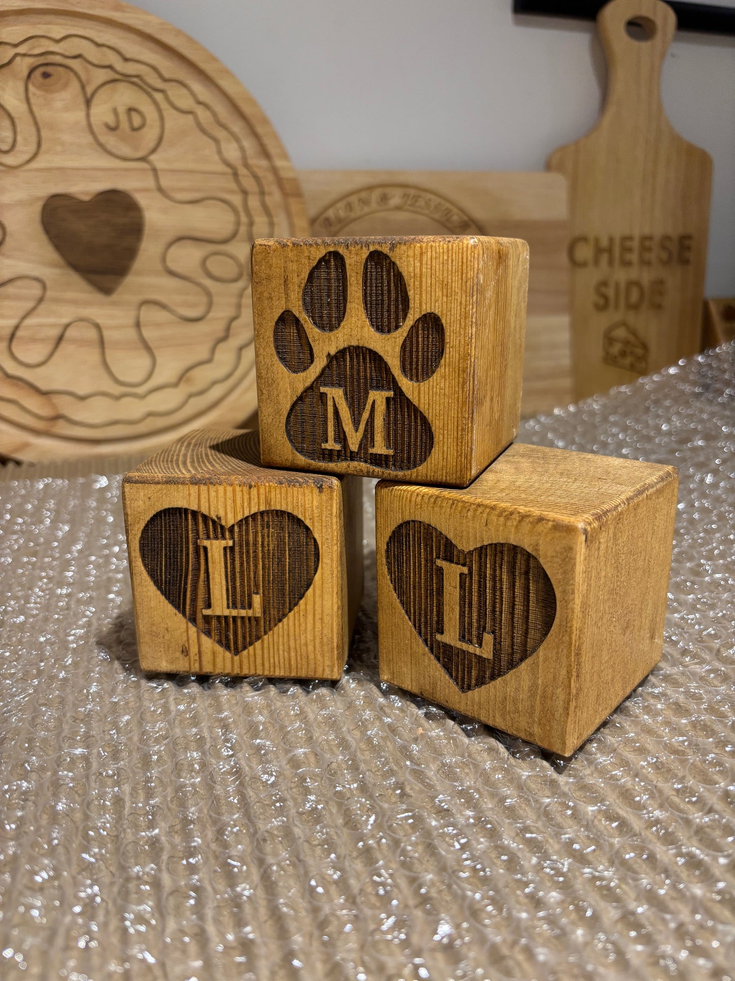 Engraved Wooden Block