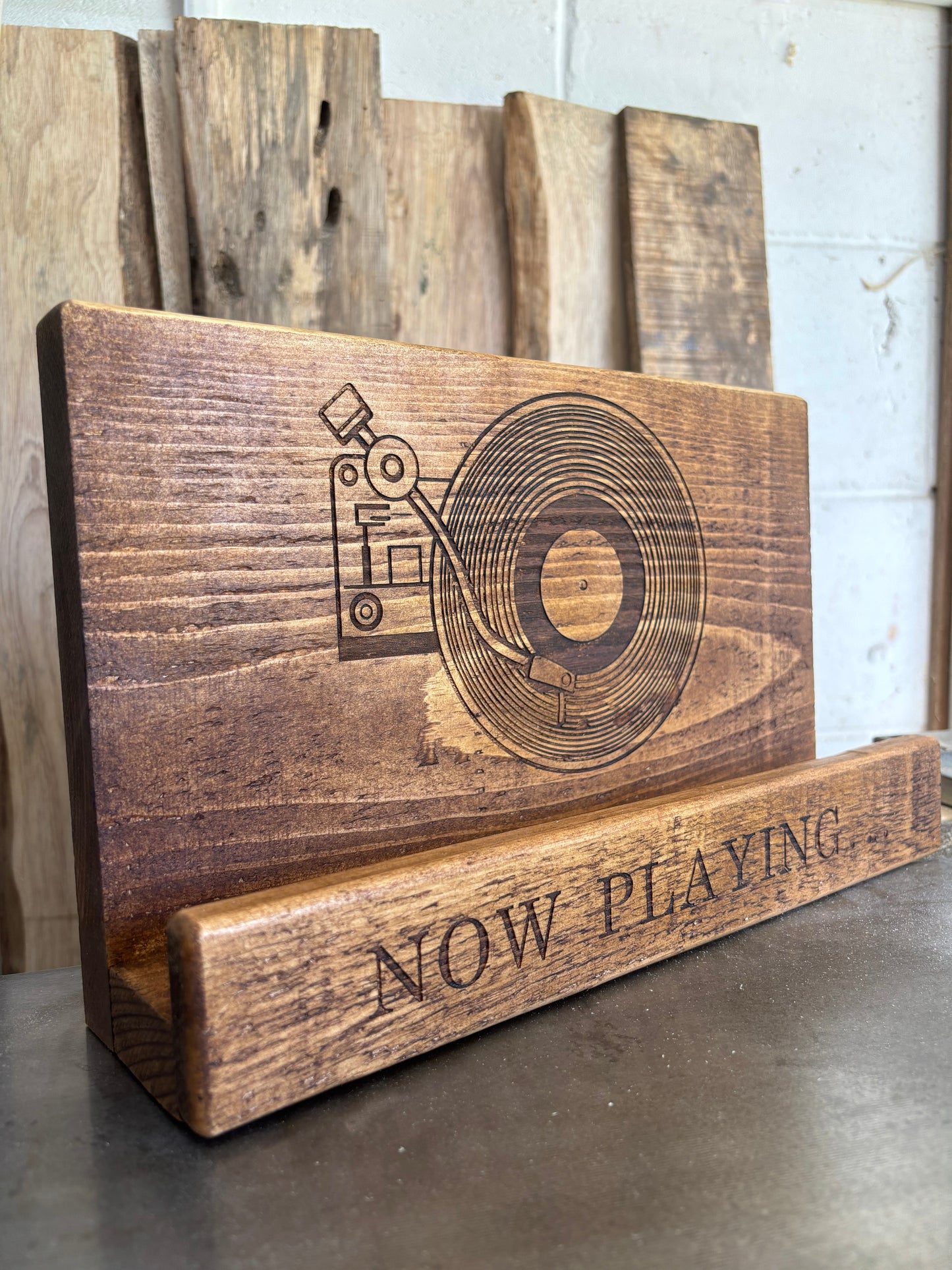 Personalised Wooden Record Holder