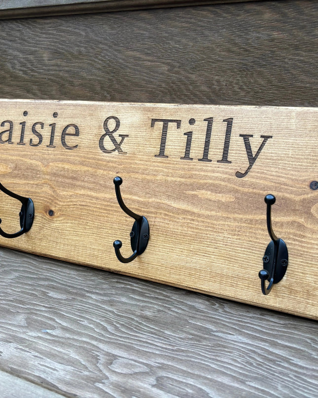 Personalised Wooden Engraved Hooks The Rolling Cow