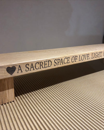 Engraved Oak Table Centrepiece The Rolling Cow