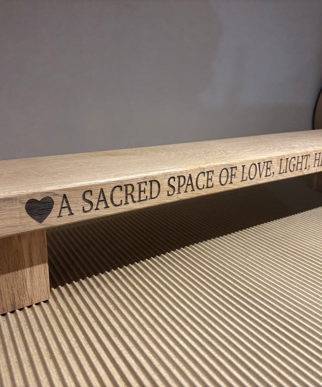 Engraved Oak Table Centrepiece The Rolling Cow