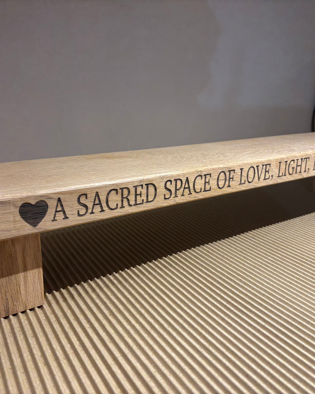 Engraved Oak Table Centrepiece The Rolling Cow