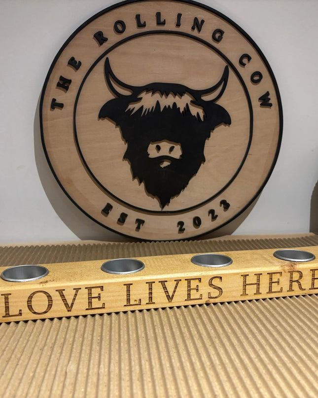‘Love Lives Here’ Tea Light Candle Holder The Rolling Cow