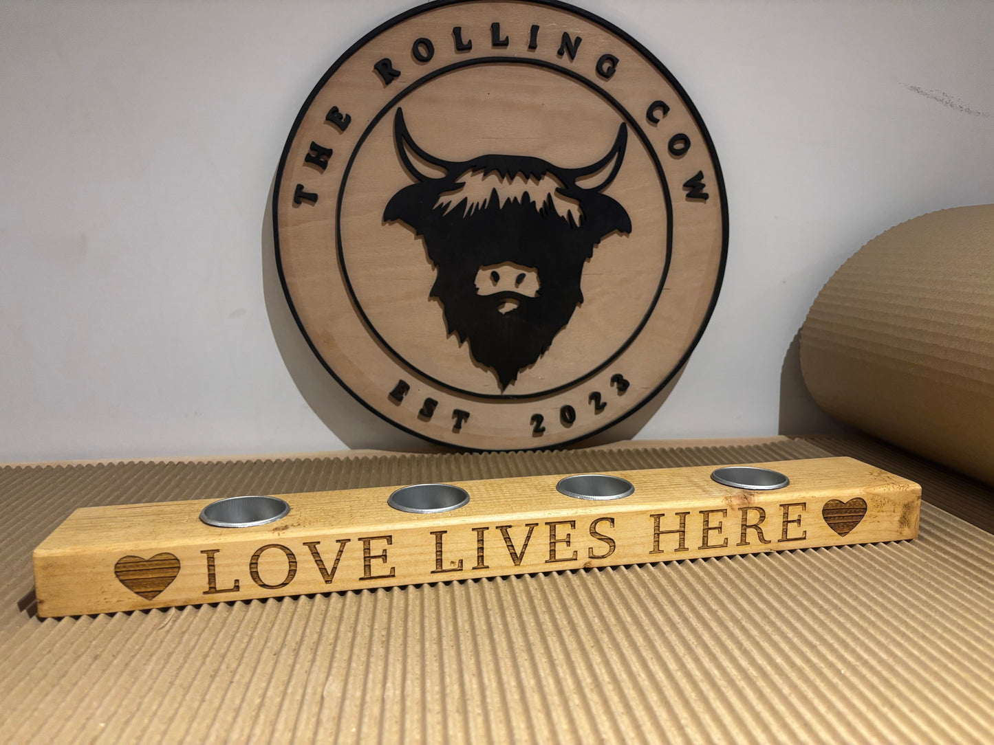 ‘Love Lives Here’s Tea Light Candle Holder