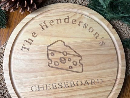 Personalised Round Christmas Cheeseboard
