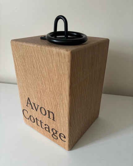 Engraved Oak Doorstop The Rolling Cow