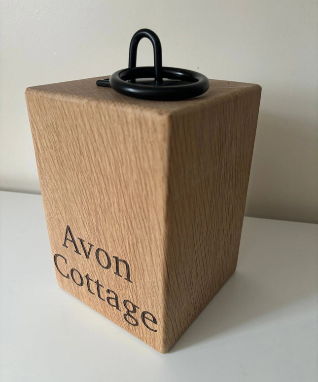 Engraved Oak Doorstop The Rolling Cow