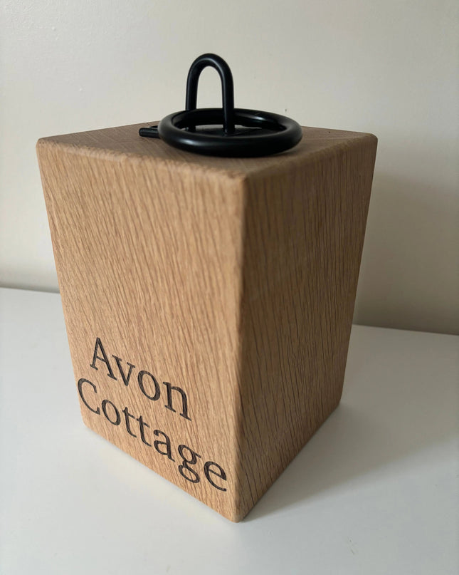 Engraved Oak Doorstop The Rolling Cow