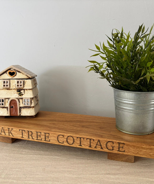 Engraved Oak Table Centrepiece The Rolling Cow