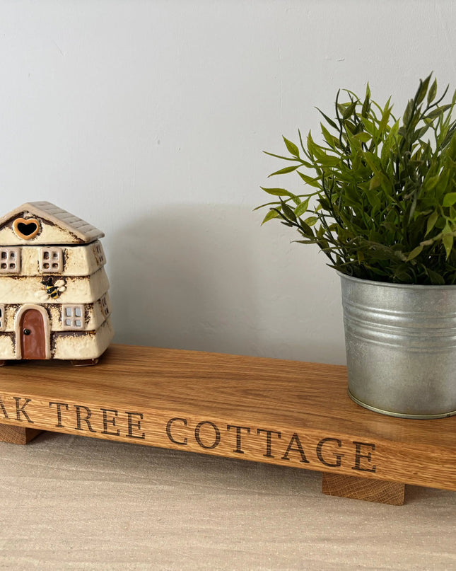 Engraved Oak Table Centrepiece The Rolling Cow