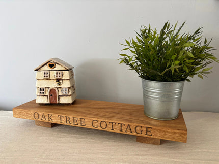 Engraved Oak Table Centrepiece The Rolling Cow