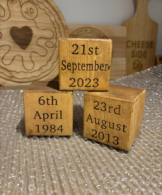 Engraved Wooden Stacking Block The Rolling Cow