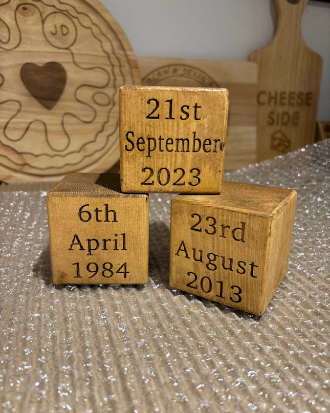 Engraved Wooden Stacking Block The Rolling Cow