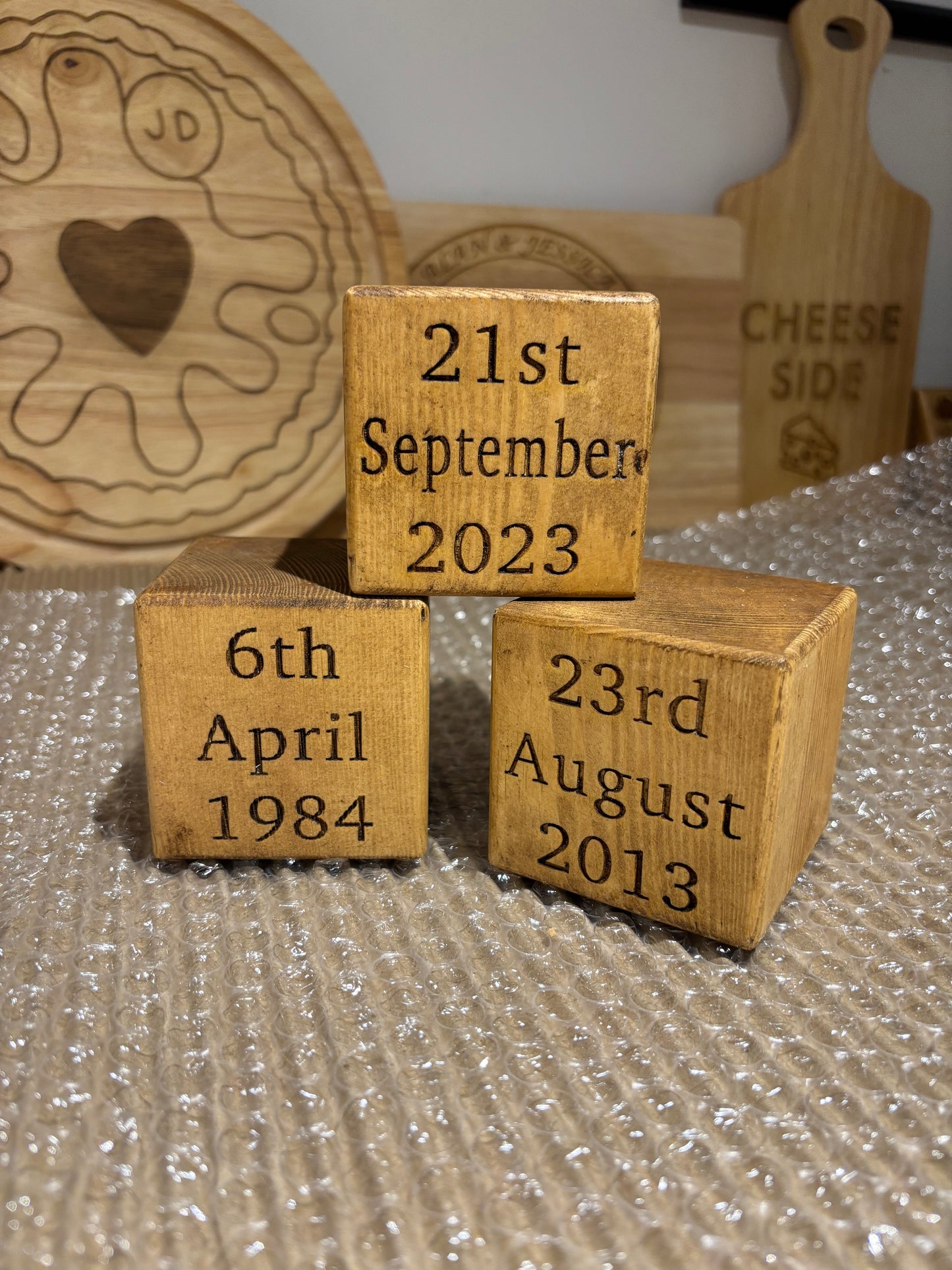 Engraved Wooden Block