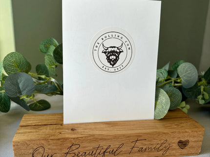 Engraved Oak Photo Block The Rolling Cow