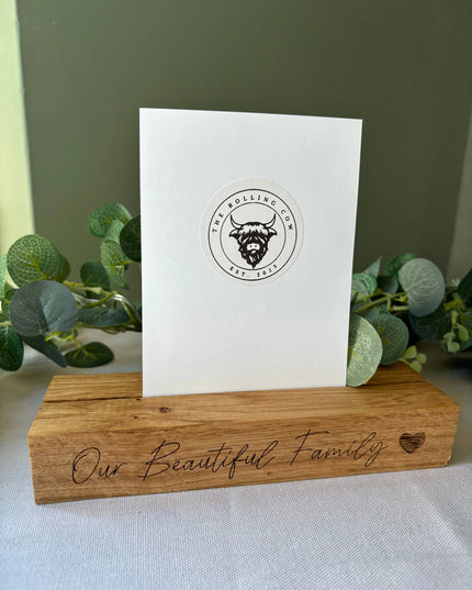 Engraved Oak Photo Block The Rolling Cow