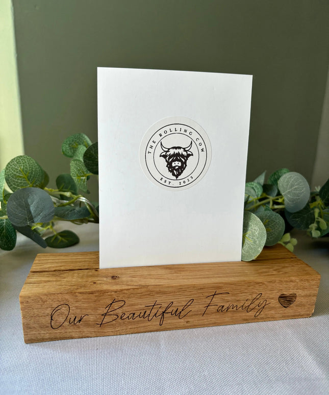 Engraved Oak Photo Block The Rolling Cow