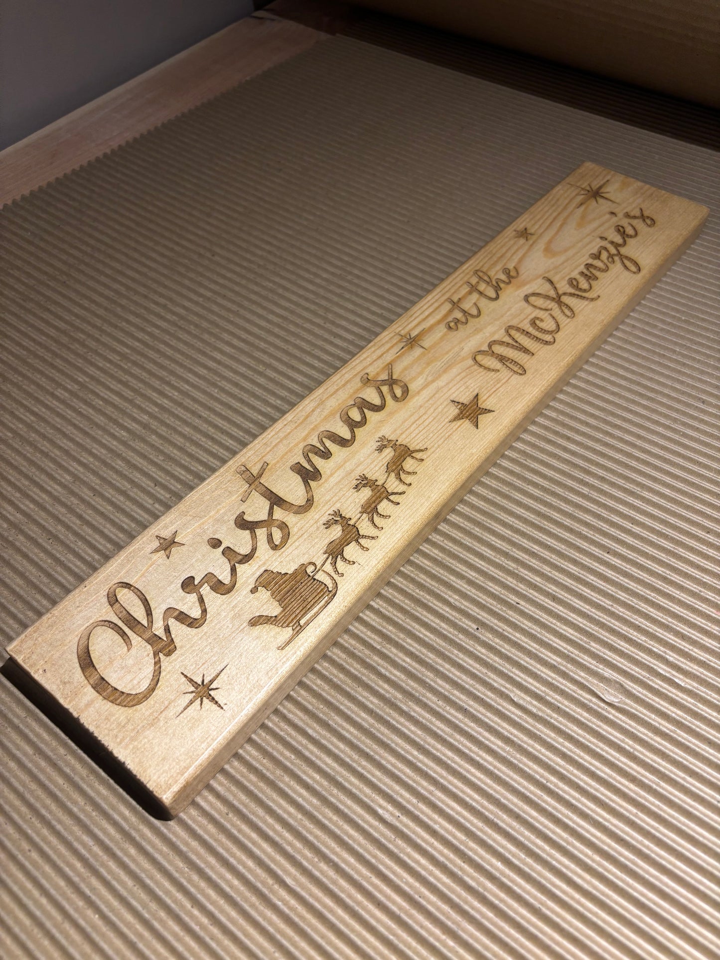 Personalised Family Sleigh Christmas Wooden Sign The Rolling Cow