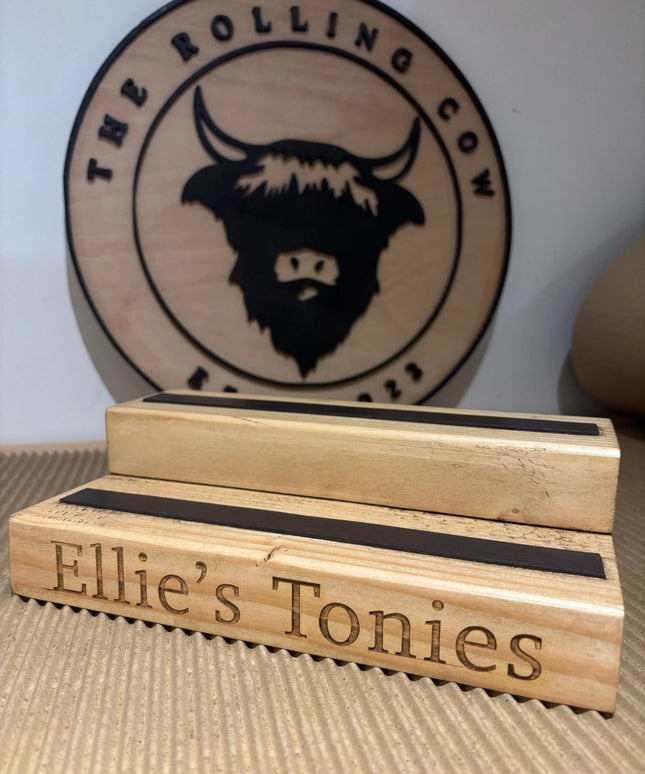 Small Engraved Tonies Character Shelf Stand The Rolling Cow