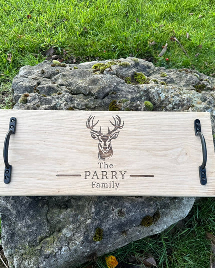 Personalised Oak Handle Serving Board The Rolling Cow