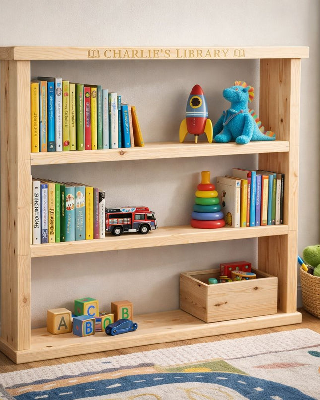 Personalised Solid Wood Bookshelf Bookcase