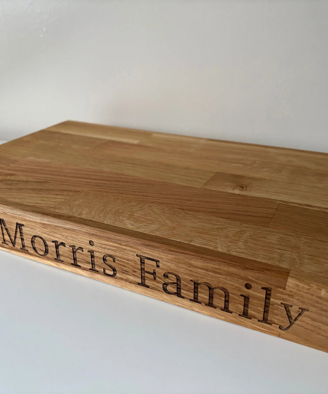 Engraved Oak Butchers Block Board The Rolling Cow
