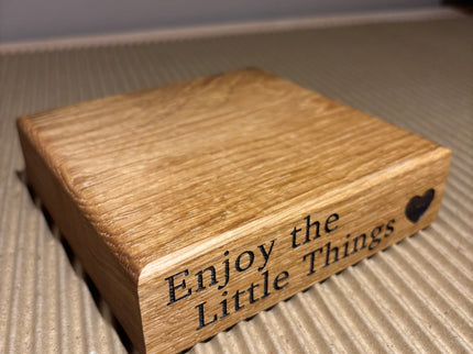 Engraved Oak Candle Holder Stand The Rolling Cow