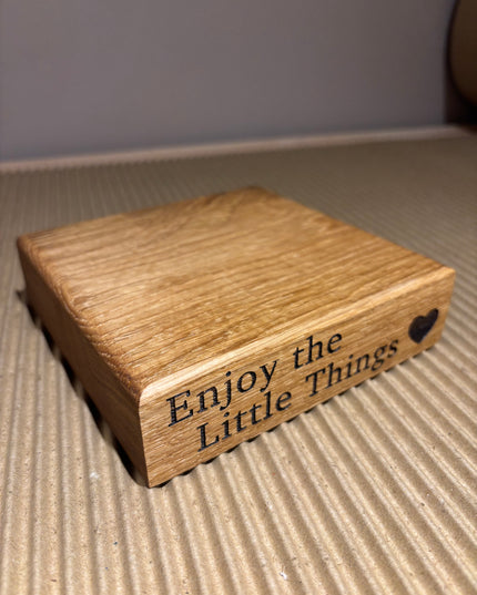 Engraved Oak Candle Holder Stand The Rolling Cow