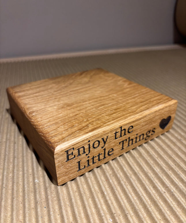 Engraved Oak Candle Holder Stand The Rolling Cow
