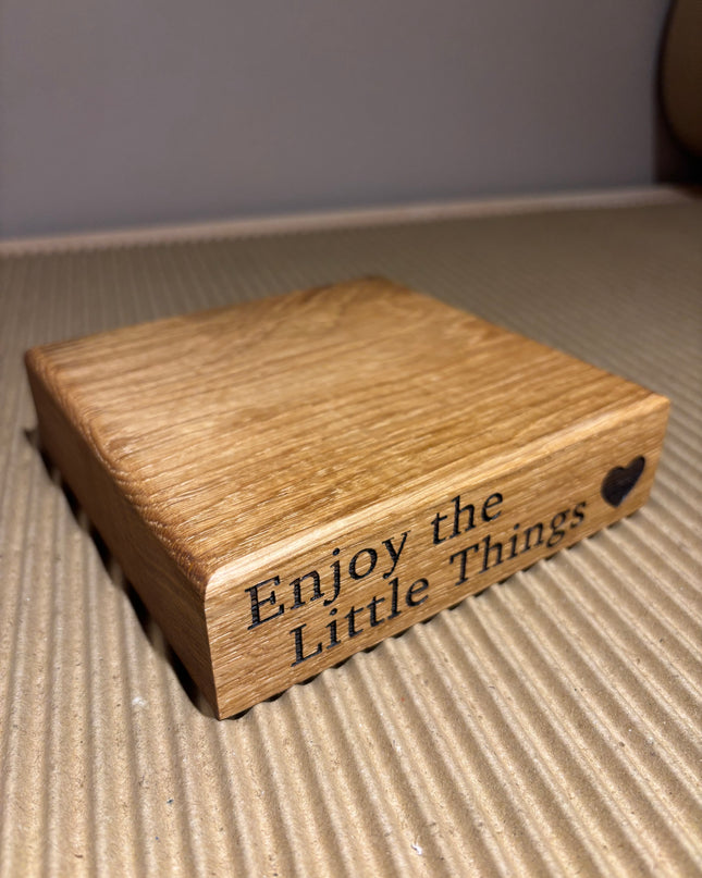 Engraved Oak Candle Holder Stand The Rolling Cow