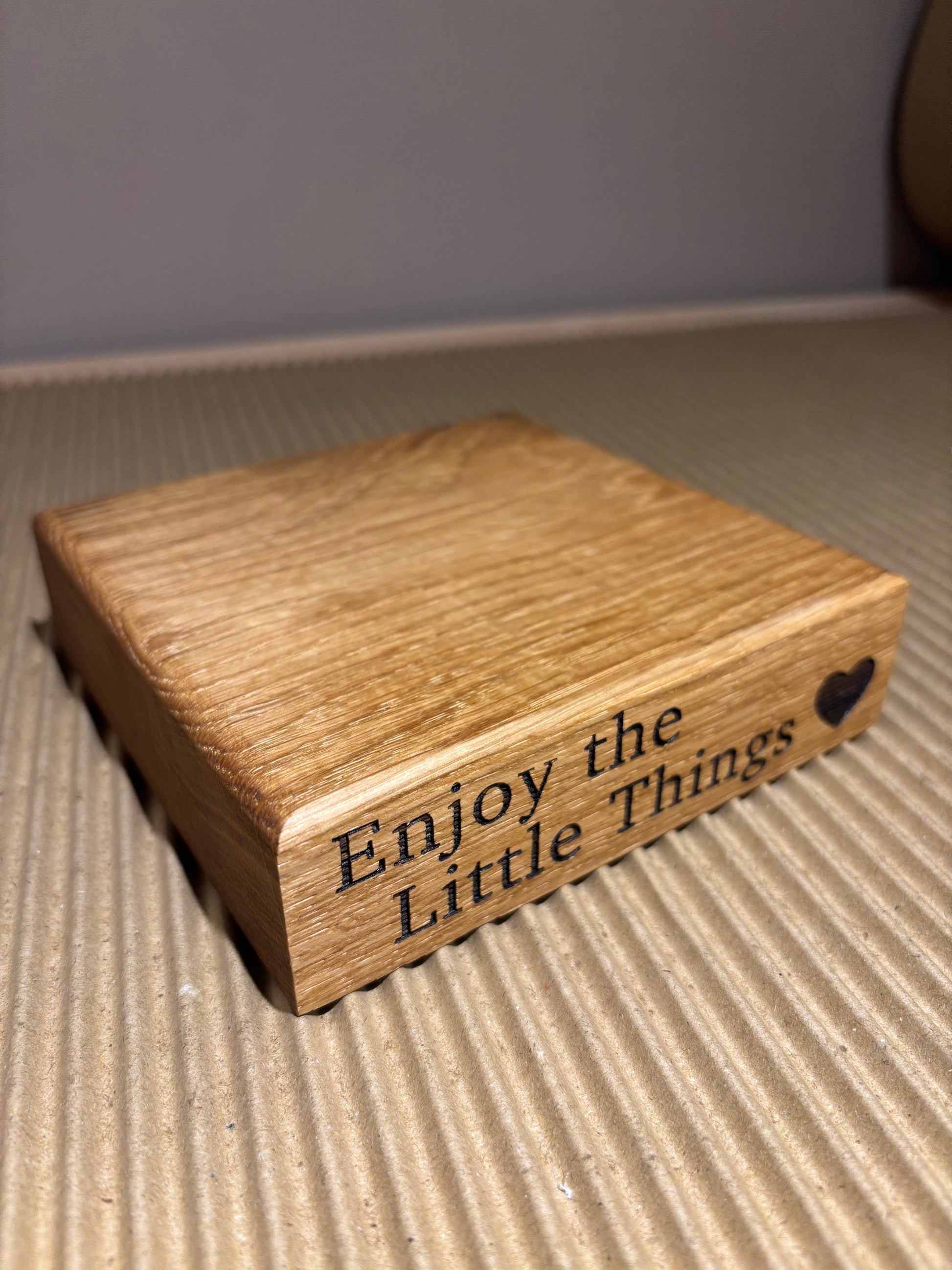 Engraved Oak Candle Holder Stand The Rolling Cow