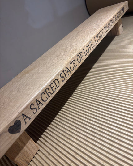 Engraved Oak Table Centrepiece The Rolling Cow