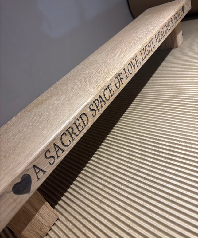 Engraved Oak Table Centrepiece The Rolling Cow