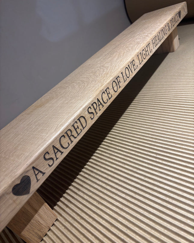 Engraved Oak Table Centrepiece The Rolling Cow