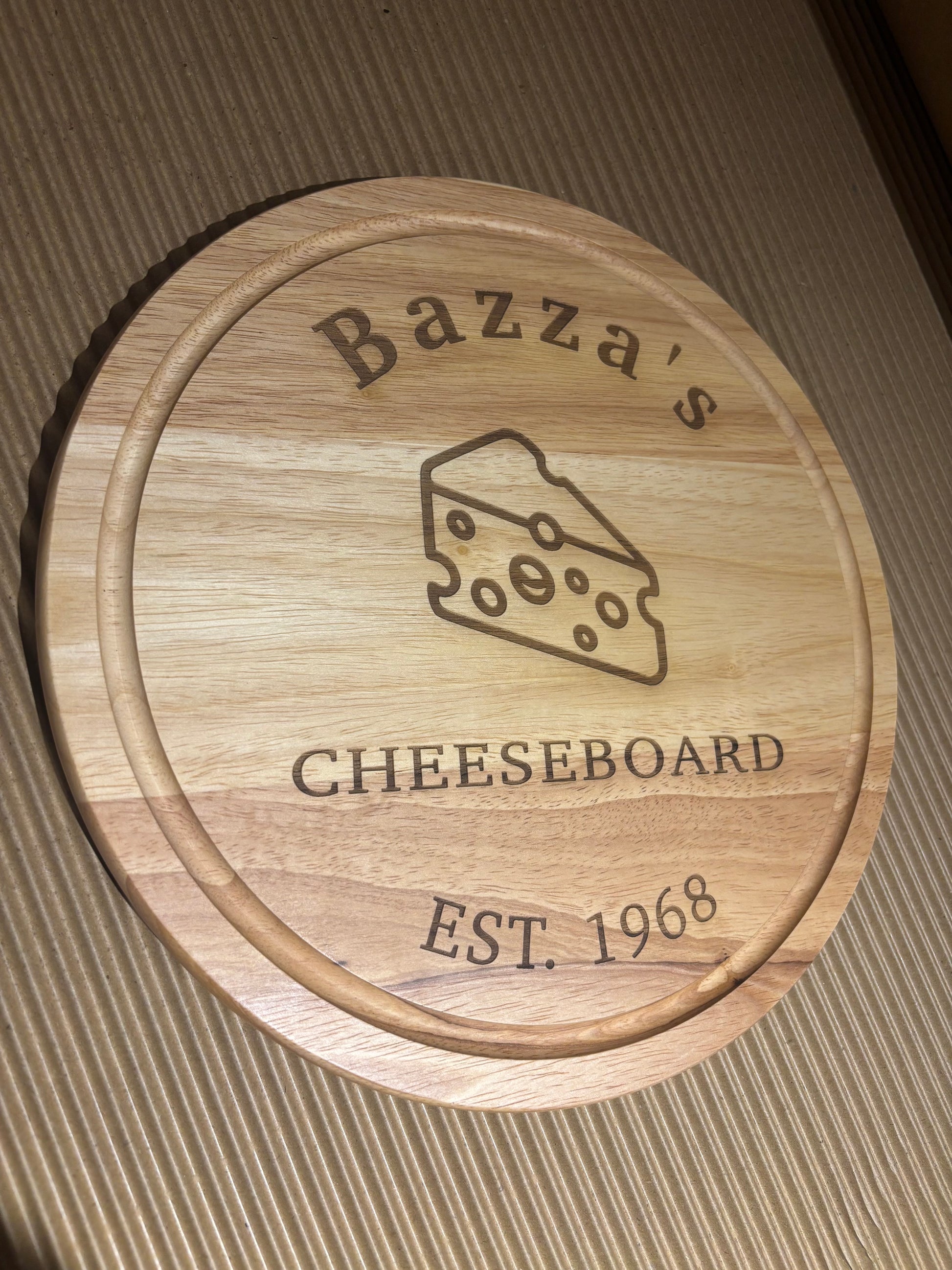 Personalised Round Cheeseboard Chopping Board Cheese Board The Rolling Cow