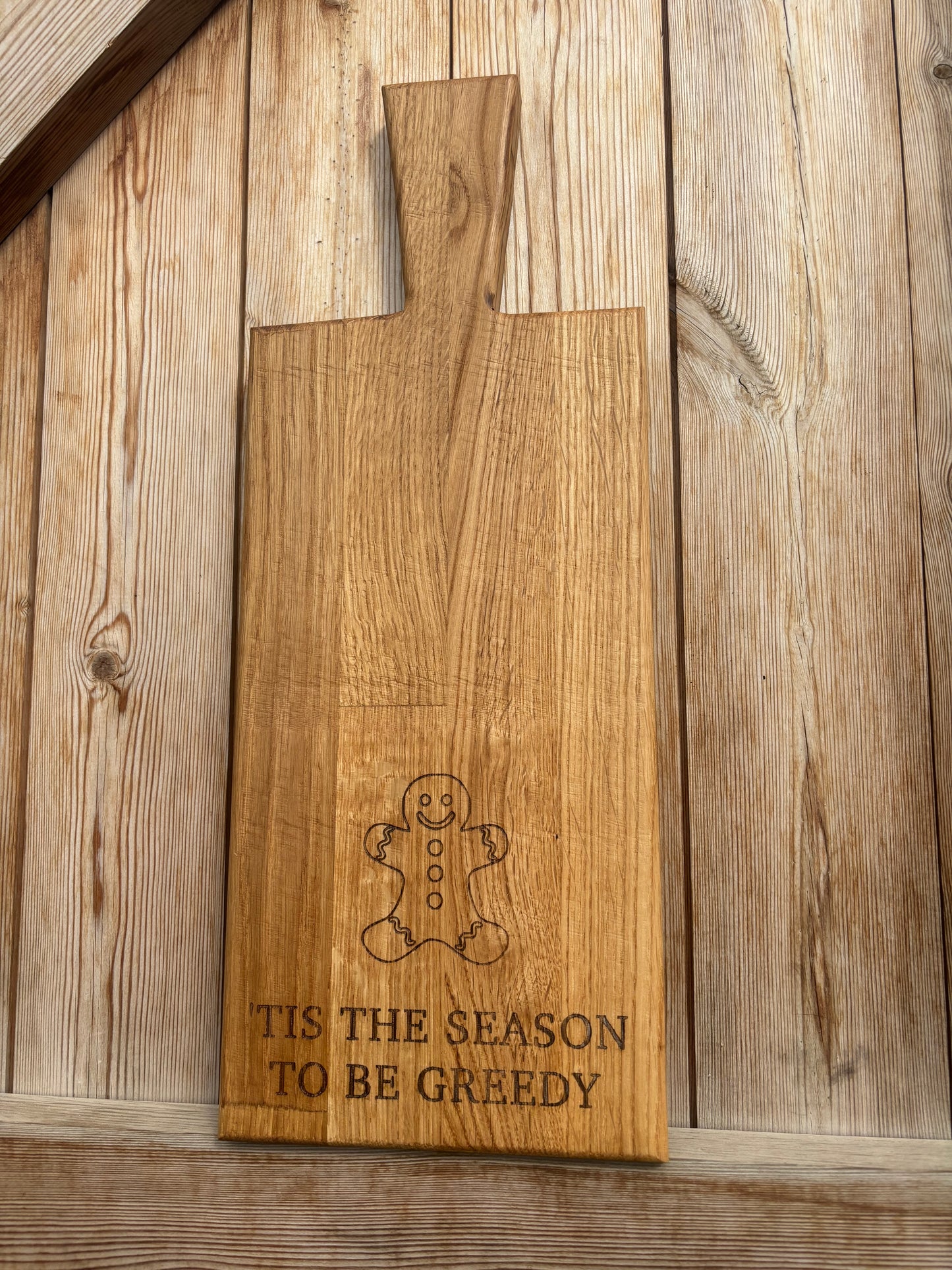 Personalised Block Oak Christmas ‘Tis The Season’ Paddle Board