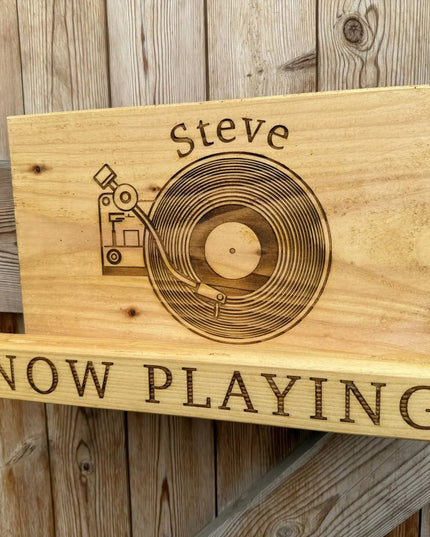 Personalised Wooden Record Holder The Rolling Cow