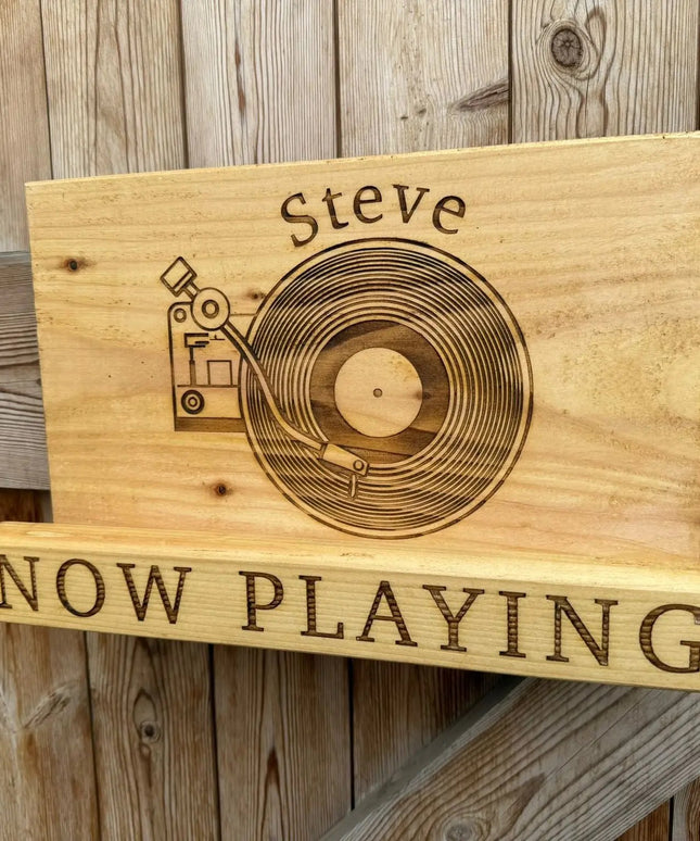 Personalised Wooden Record Holder The Rolling Cow