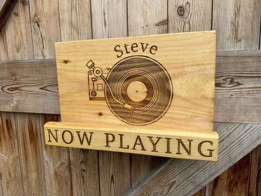 Personalised Wooden Record Holder