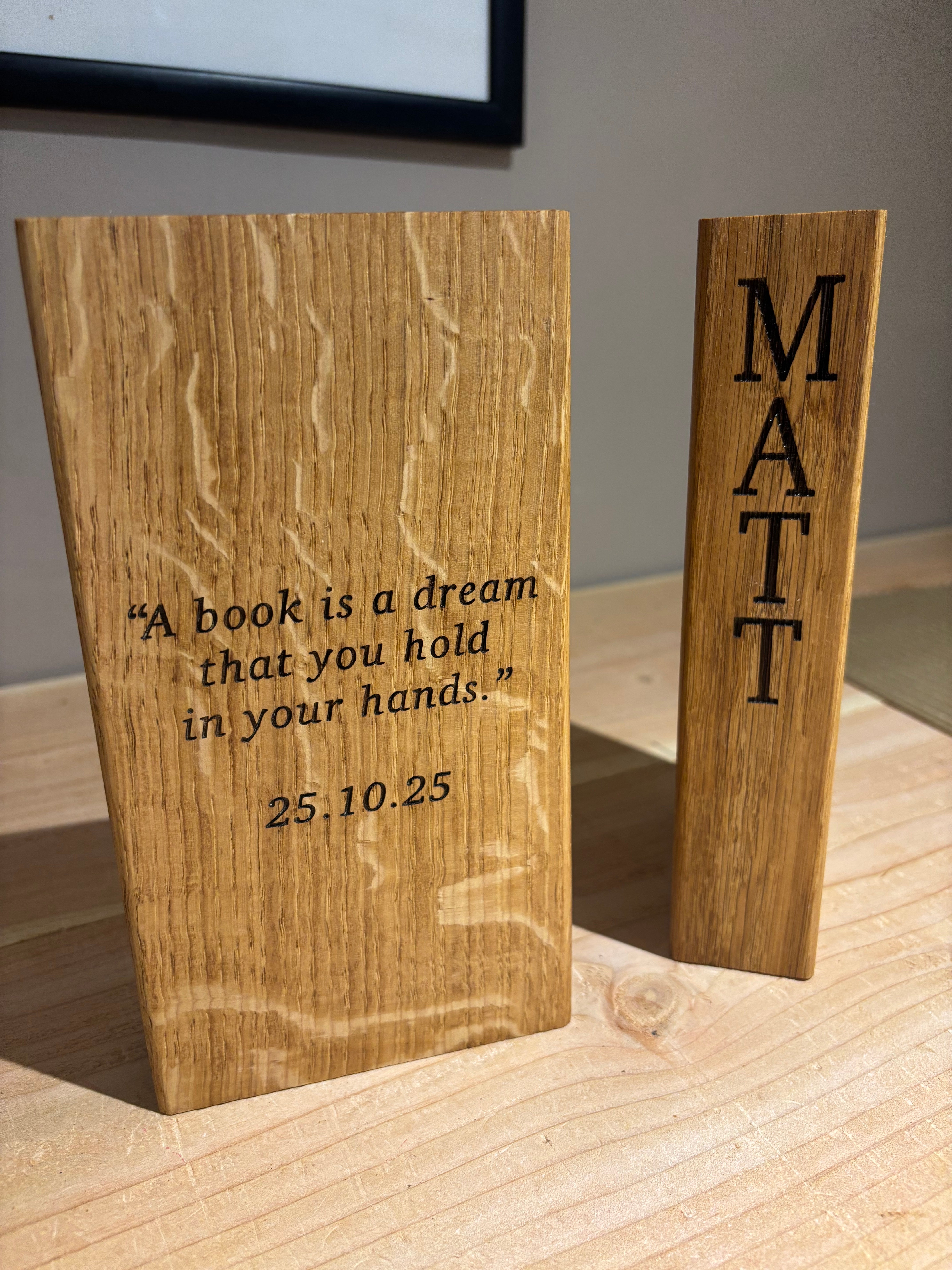 Bookending Timber Solid Oak Bookends – Handcrafted Wooden Book Ends | The Rolling Cow