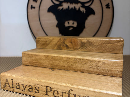 Engraved Perfume Shelf Stand The Rolling Cow