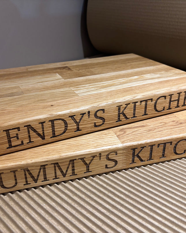 Engraved Oak Butchers Block Board The Rolling Cow